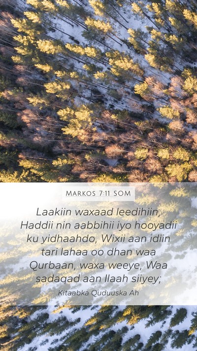 Markos 7:11 SOM Bible Verse Image