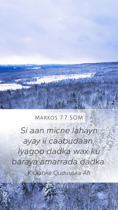 Markos 7:7 SOM Bible Verse Image