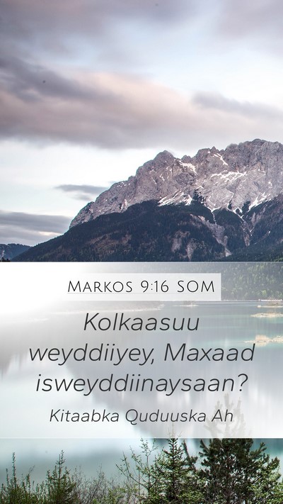 Markos 9:16 SOM Mobile Phone Wallpaper - Kolkaasuu weyddiiyey, Maxaad - Mobile Bible Verse Wallpaper