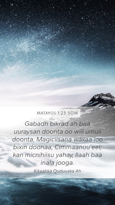 Matayos 1:23 SOM Bible Verse Image