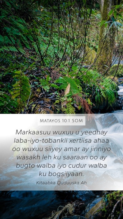 Matayos 10:1 SOM Bible Verse Image