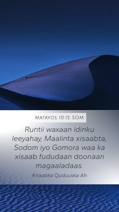 Matayos 10:15 SOM Bible Verse Image