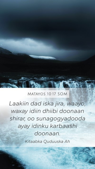 Matayos 10:17 SOM Bible Verse Image