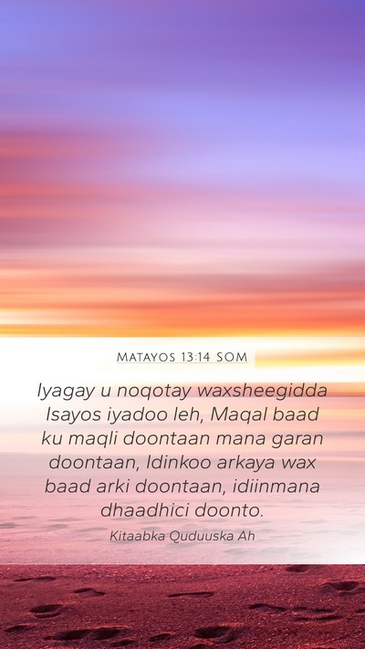 Matayos 13:14 SOM Bible Verse Image