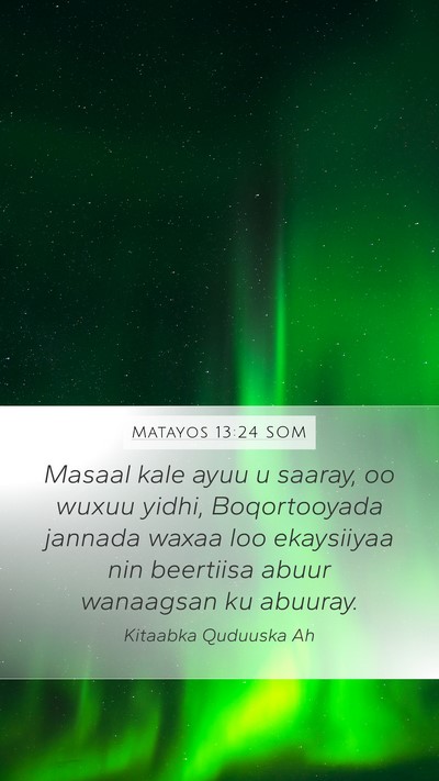 Matayos 13:24 SOM Bible Verse Image