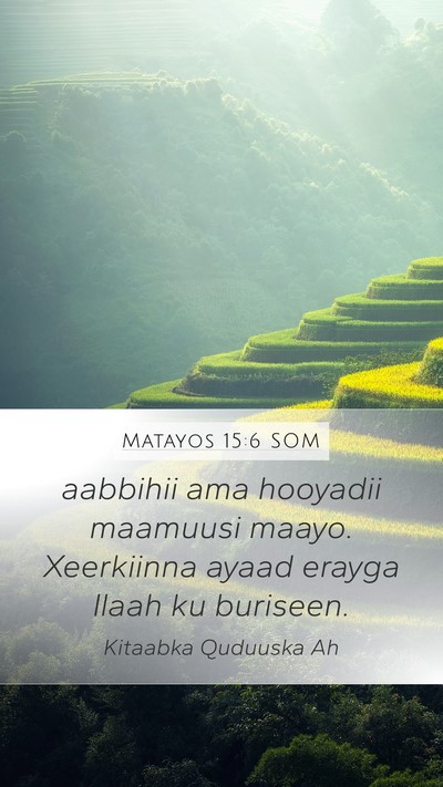 Matayos 15:6 SOM Bible Verse Image