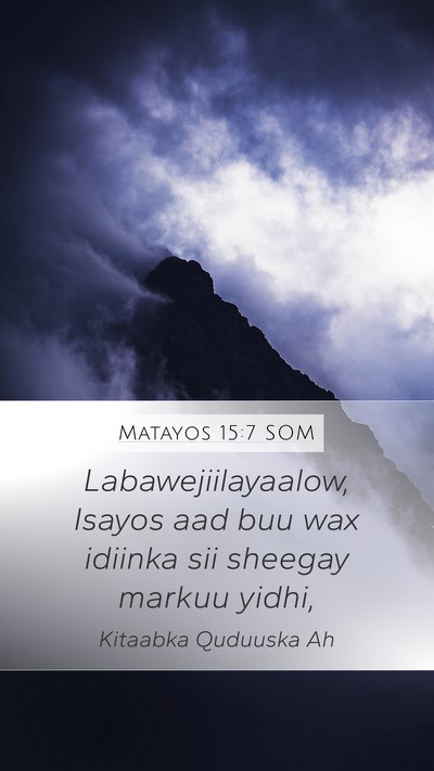 Matayos 15:7 SOM Bible Verse Image