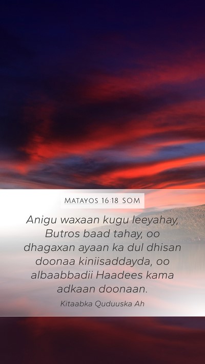 Matayos 16:18 SOM Bible Verse Image