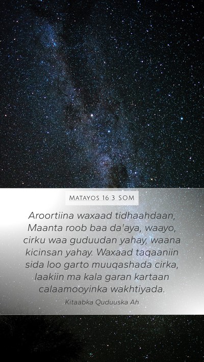 Matayos 16:3 SOM Bible Verse Image