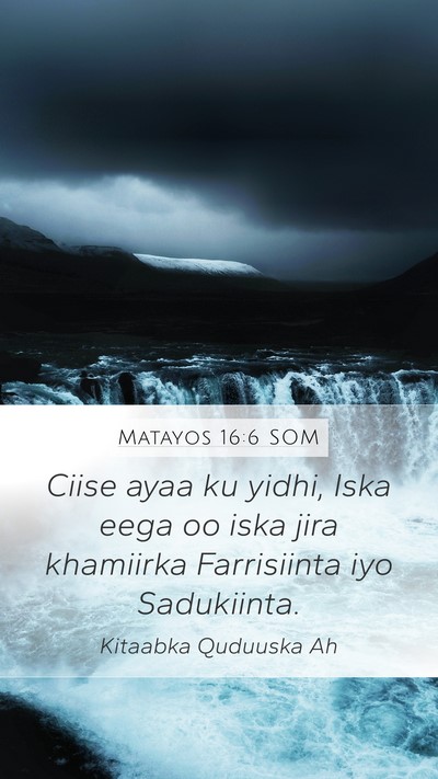 Matayos 16:6 SOM Bible Verse Image
