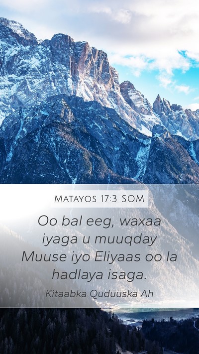 Matayos 17:3 SOM Mobile Phone Wallpaper - Oo bal eeg, waxaa iyaga u muuqday Muuse iyo - Mobile Bible Verse Wallpaper