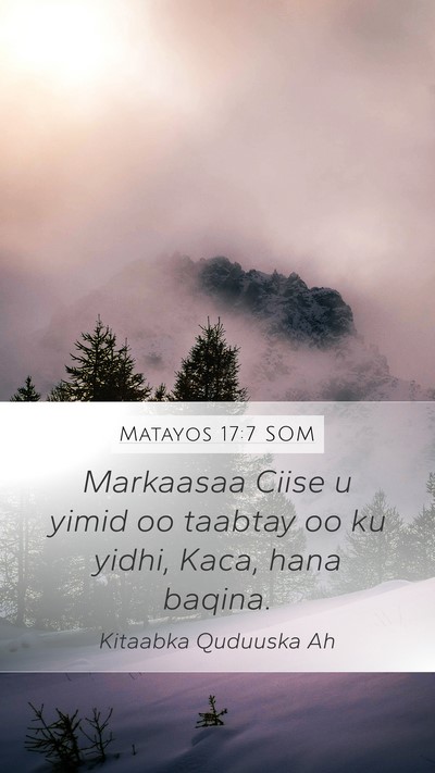 Matayos 17:7 SOM Mobile Phone Wallpaper - Markaasaa Ciise u yimid oo taabtay oo ku yidhi, - Mobile Bible Verse Wallpaper