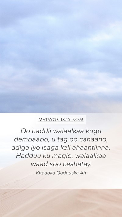 Matayos 18:15 SOM Bible Verse Image