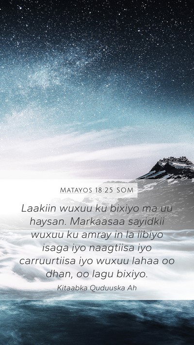 Matayos 18:25 SOM Bible Verse Image