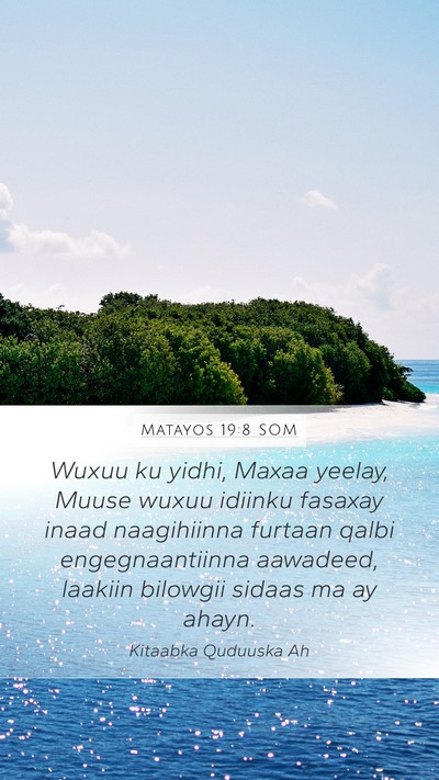 Matayos 19:8 SOM Bible Verse Image