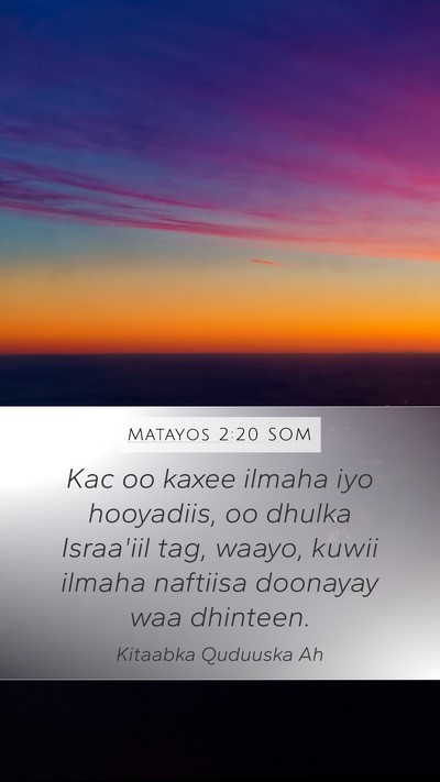 Matayos 2:20 SOM Bible Verse Image