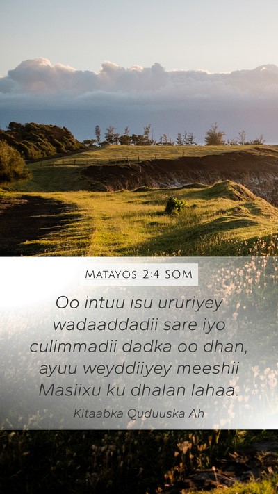 Matayos 2:4 SOM Mobile Phone Wallpaper - Oo intuu isu ururiyey wadaaddadii sare iyo - Mobile Bible Verse Wallpaper