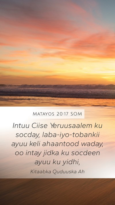Matayos 20:17 SOM Bible Verse Image