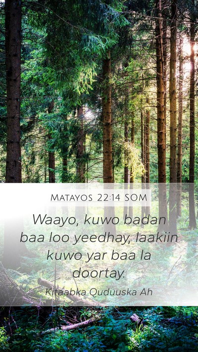 Matayos 22:14 SOM Bible Verse Image