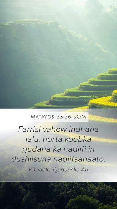 Matayos 23:26 SOM Bible Verse Image