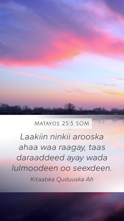 Matayos 25:5 SOM Bible Verse Image