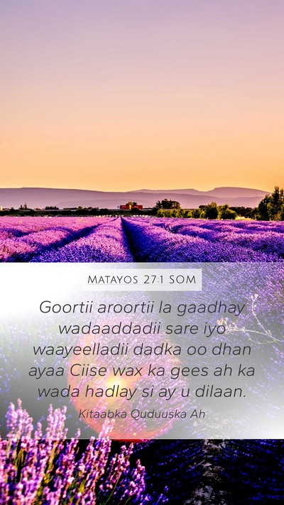 Matayos 27:1 SOM Bible Verse Image