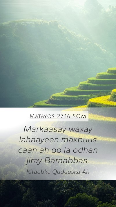 Matayos 27:16 SOM Bible Verse Image