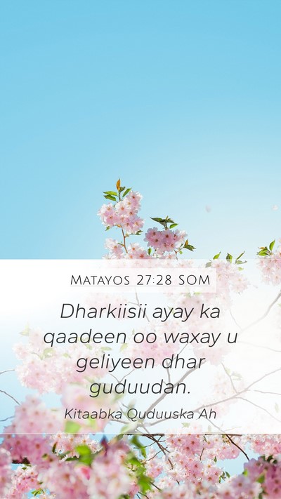 Matayos 27:28 SOM Bible Verse Image