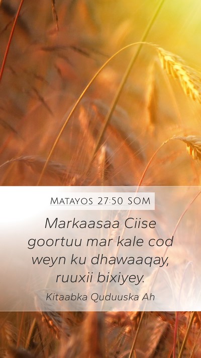Matayos 27:50 SOM Bible Verse Image