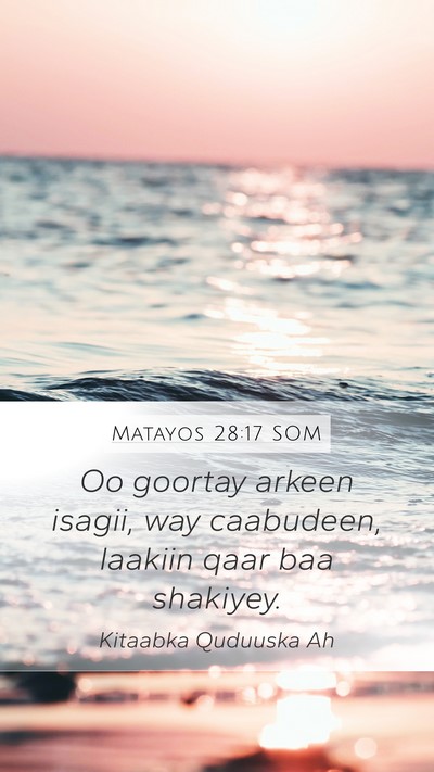 Matayos 28:17 SOM Bible Verse Image