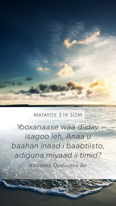 Matayos 3:14 SOM Bible Verse Image