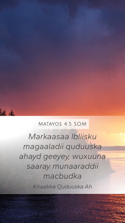 Matayos 4:5 SOM Bible Verse Image