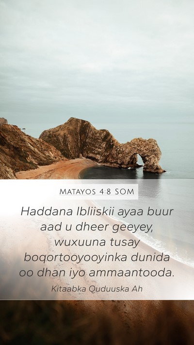Matayos 4:8 SOM Bible Verse Image