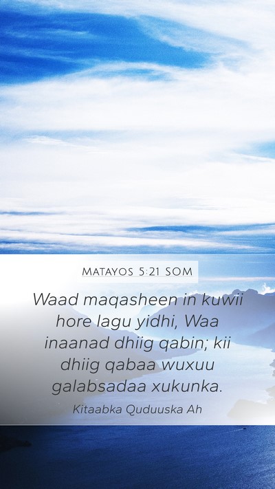 Matayos 5:21 SOM Bible Verse Image