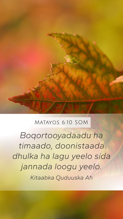 Matayos 6:10 SOM Bible Verse Image