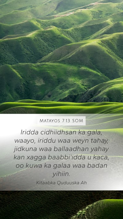 Matayos 7:13 SOM Bible Verse Image
