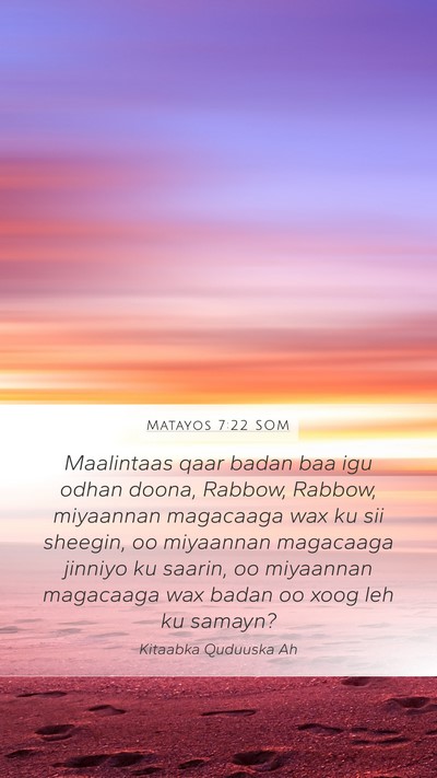 Matayos 7:22 SOM Bible Verse Image