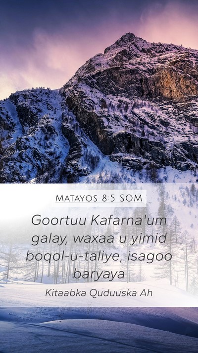 Matayos 8:5 SOM Bible Verse Image