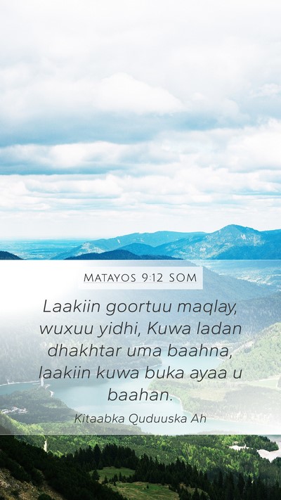 Matayos 9:12 SOM Bible Verse Image