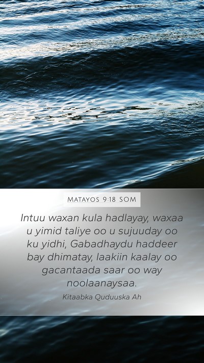 Matayos 9:18 SOM Bible Verse Image