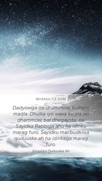 Miikaah 1:2 SOM Bible Verse Image