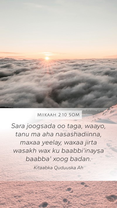 Miikaah 2:10 SOM Bible Verse Image