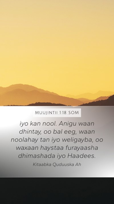 Muujintii 1:18 SOM Bible Verse Image