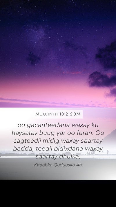 Muujintii 10:2 SOM Bible Verse Image