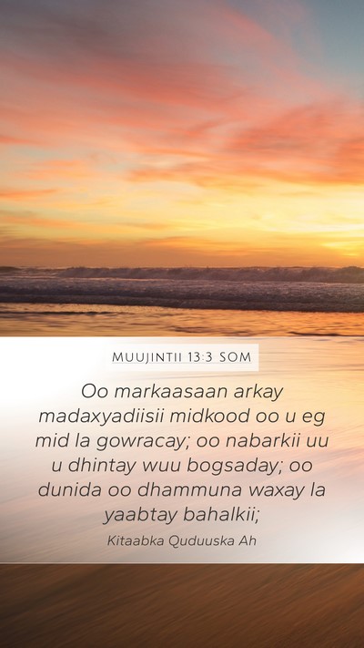 Muujintii 13:3 SOM Bible Verse Image