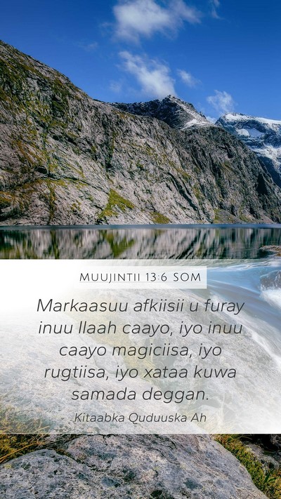 Muujintii 13:6 SOM Bible Verse Image