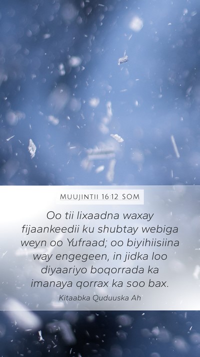 Muujintii 16:12 SOM Bible Verse Image