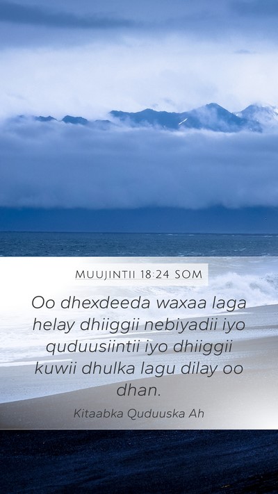 Muujintii 18:24 SOM Bible Verse Image