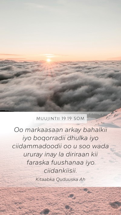 Muujintii 19:19 SOM Bible Verse Image