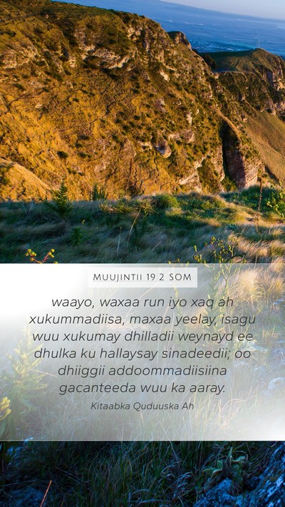 Muujintii 19:2 SOM Bible Verse Image